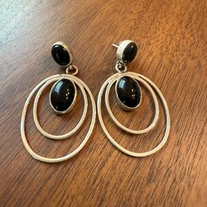 Elegant Silver and Black Earrings